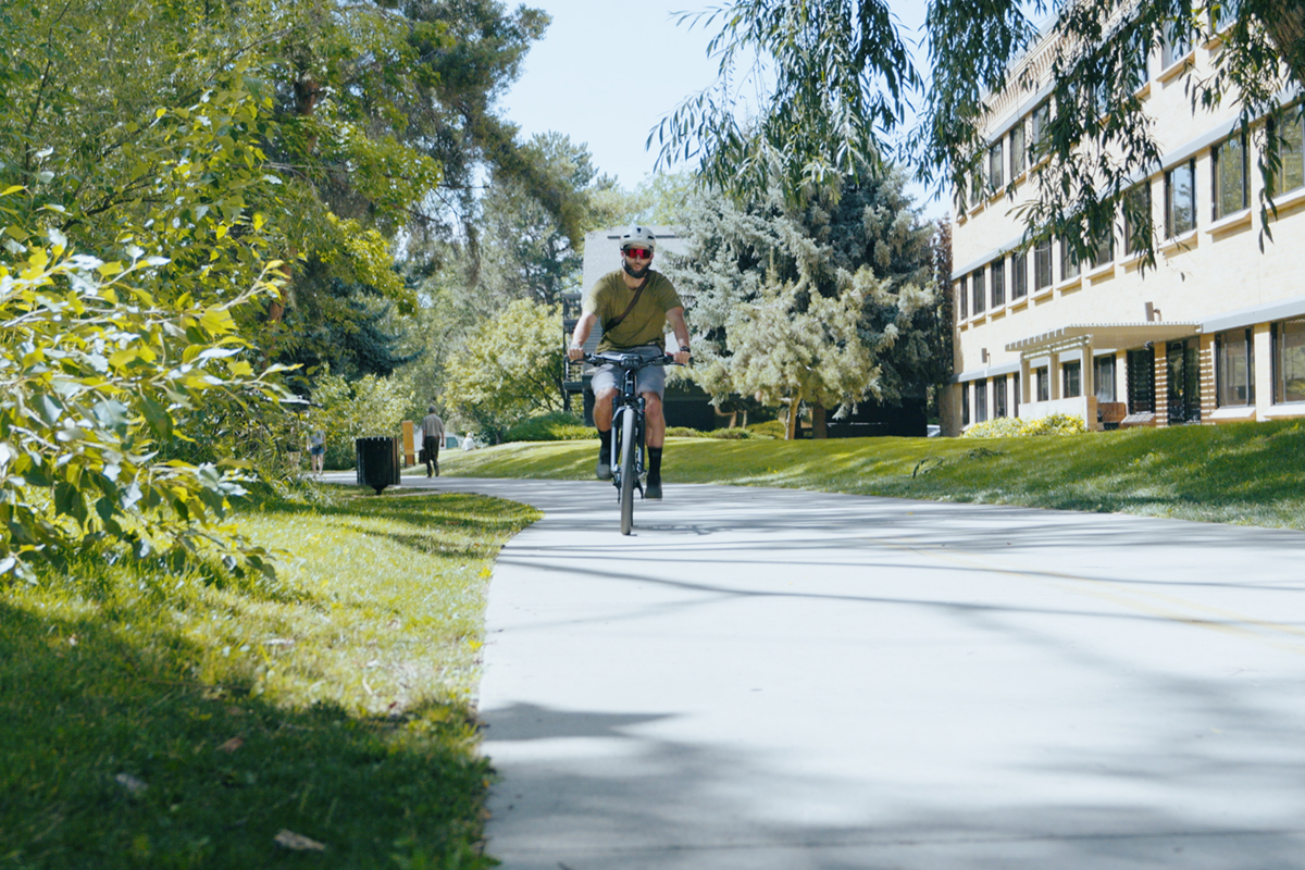 Bike on a river trail